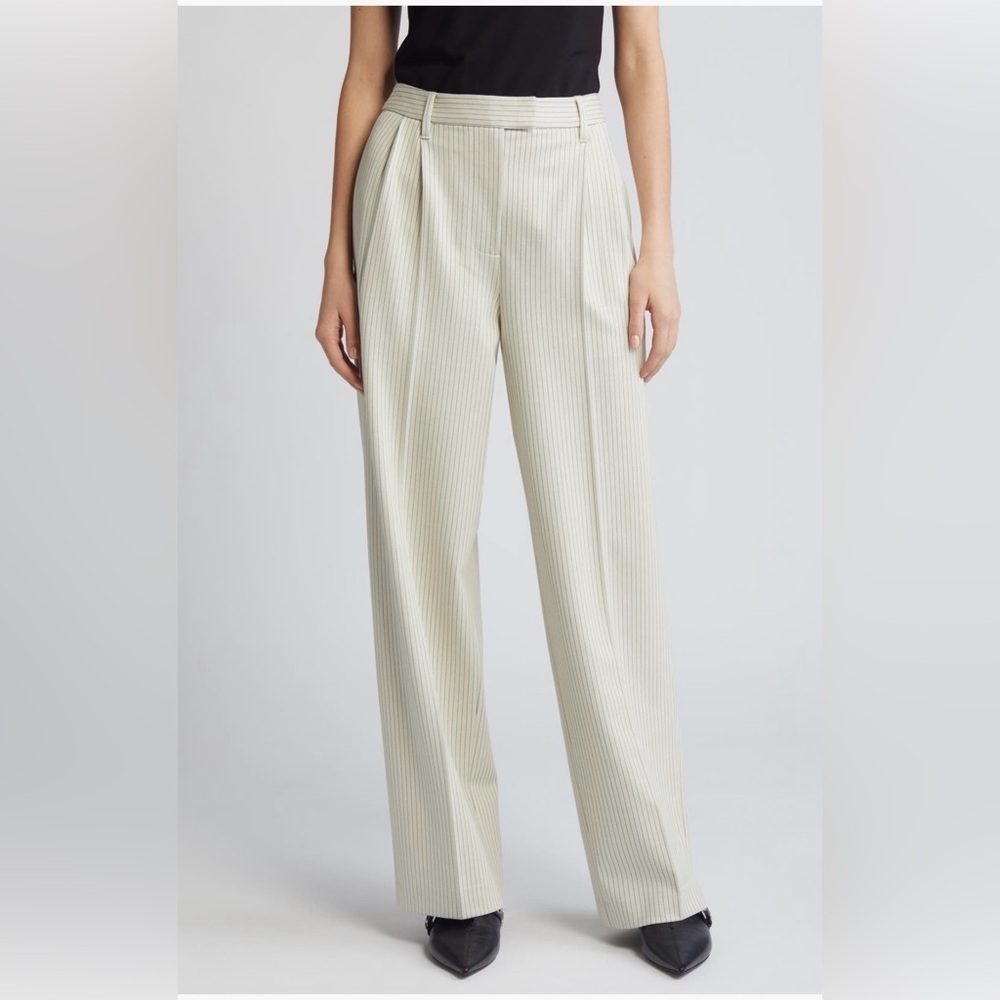 Rag & Bone Marianne Pinstripe Wide Leg Ponte Pants
